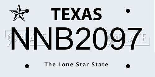 NNB2097 Texas License Plate