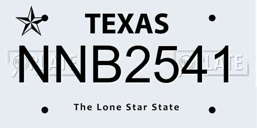 NNB2541 Texas License Plate