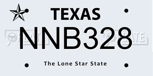 NNB328 Texas License Plate