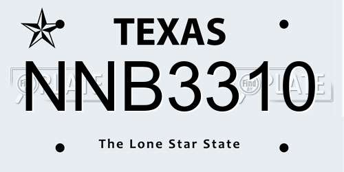 NNB3310 Texas License Plate