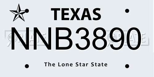 NNB3890 Texas License Plate