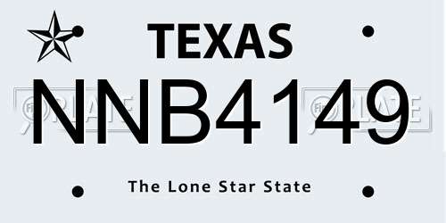 NNB4149 Texas License Plate