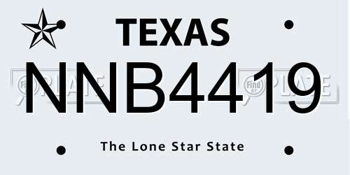 NNB4419 Texas License Plate