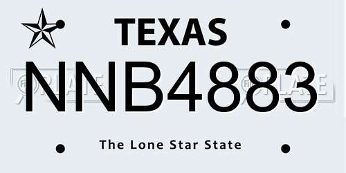 NNB4883 Texas License Plate