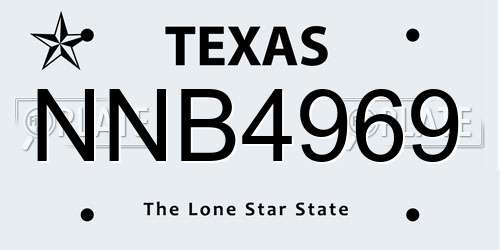 NNB4969 Texas License Plate