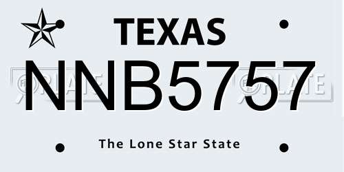NNB5757 Texas License Plate
