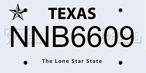 NNB6609 Texas License Plate