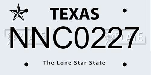 NNC0227 Texas License Plate