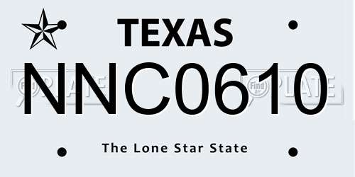 NNC0610 Texas License Plate