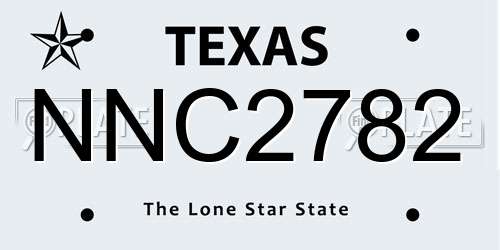NNC2782 Texas License Plate