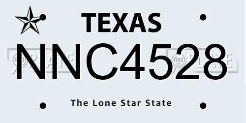 NNC4528 Texas License Plate