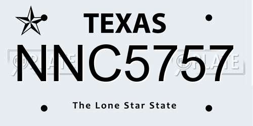 NNC5757 Texas License Plate