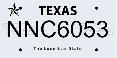 NNC6053 Texas License Plate