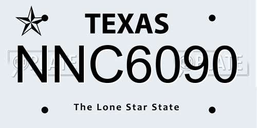 NNC6090 Texas License Plate