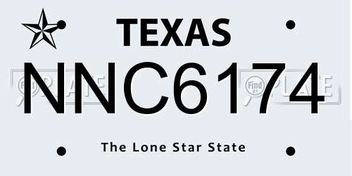 NNC6174 Texas License Plate