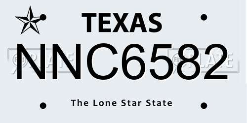NNC6582 Texas License Plate