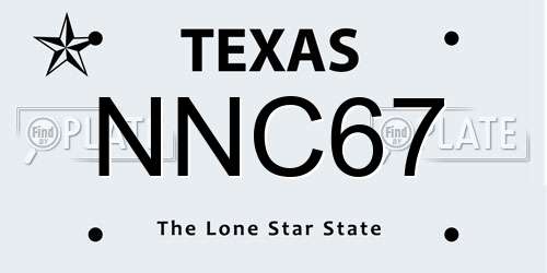 NNC67 Texas License Plate