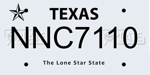 NNC7110 Texas License Plate