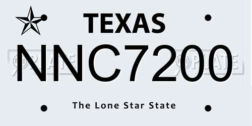 NNC7200 Texas License Plate