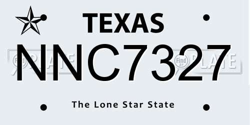 NNC7327 Texas License Plate