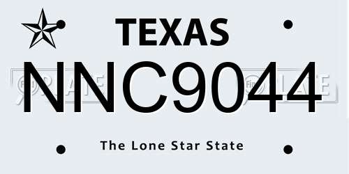 NNC9044 Texas License Plate