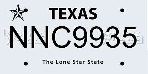 NNC9935 Texas License Plate