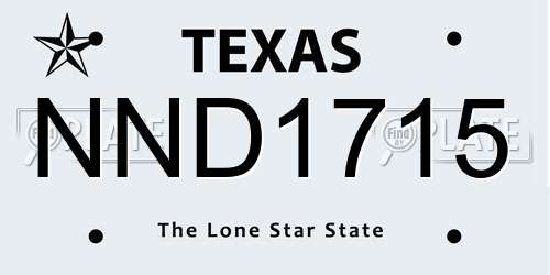 NND1715 Texas License Plate