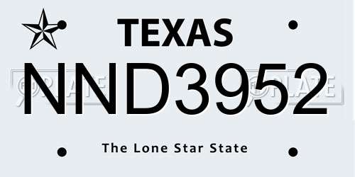 NND3952 Texas License Plate