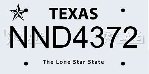 NND4372 Texas License Plate