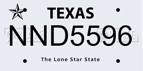 NND5596 Texas License Plate