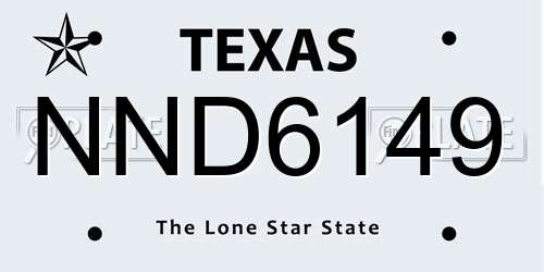 NND6149 Texas License Plate
