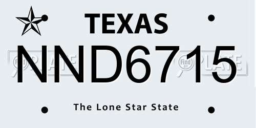 NND6715 Texas License Plate