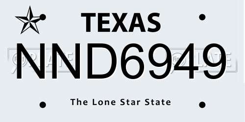 NND6949 Texas License Plate