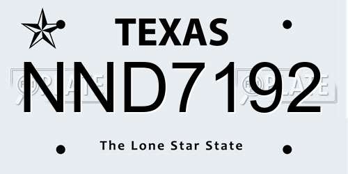 NND7192 Texas License Plate