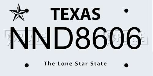 NND8606 Texas License Plate