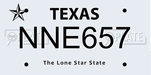NNE657 Texas License Plate