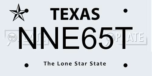 NNE65T Texas License Plate