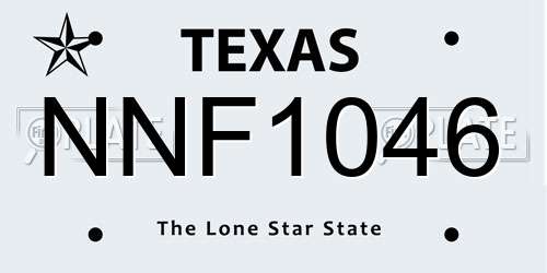 NNF1046 Texas License Plate