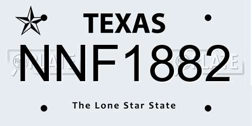 NNF1882 Texas License Plate