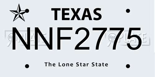 NNF2775 Texas License Plate