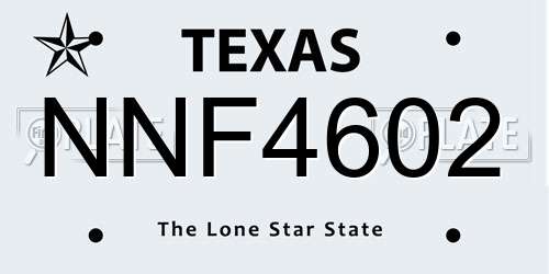 NNF4602 Texas License Plate