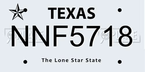NNF5718 Texas License Plate