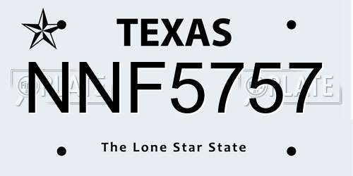 NNF5757 Texas License Plate
