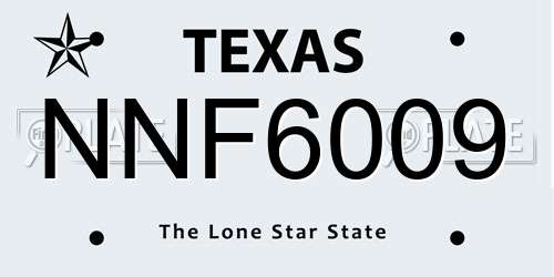 NNF6009 Texas License Plate