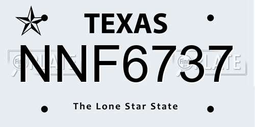 NNF6737 Texas License Plate
