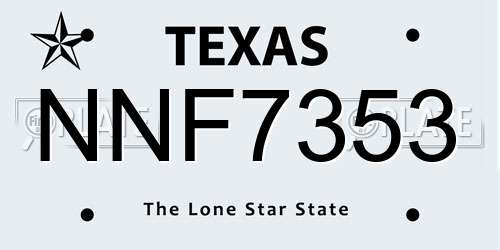 NNF7353 Texas License Plate