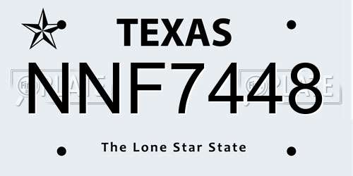 NNF7448 Texas License Plate