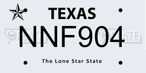 NNF904 Texas License Plate