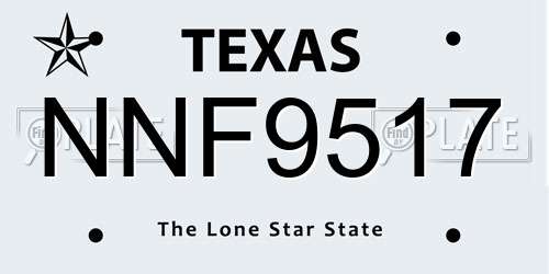 NNF9517 Texas License Plate