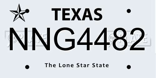 NNG4482 Texas License Plate